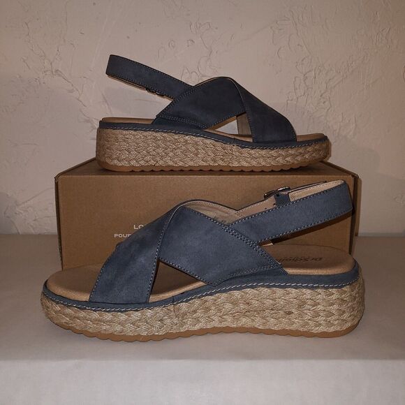 Woman's Sandals Dr. Scholl's Ember, Oxide Blue Wedge Sandal Size 9.5 - Picture 2 of 9